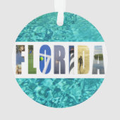 Florida Beach Ocean Travel Foto's Kerstmis Ornament (achterkant)