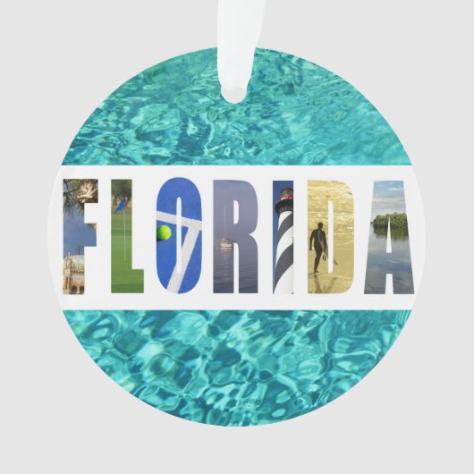 Florida Beach Ocean Travel Foto's Kerstmis Ornament (voorkant)