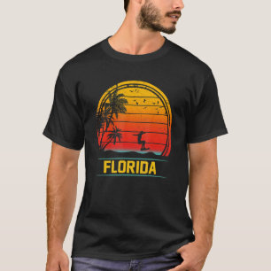 Florida Beach Palm Tree Zomer Vakantie Surfen VI T-shirt