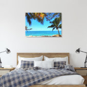 Florida Beach Palm Trees Canvas Afdruk (Insitu (Slaapkamer))