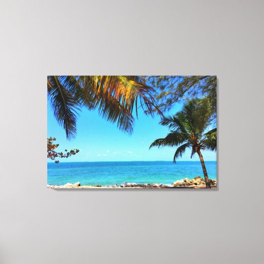 Florida Beach Palm Trees Canvas Afdruk (Voorkant)