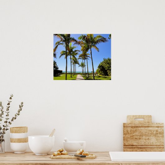 FLORIDA BEACH PALM TREPICAL PARK POSTER (Keuken)