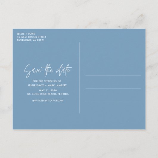 Florida Beach Paraplu Bruiloft Save the Date Aankondigingskaart (Achterkant)