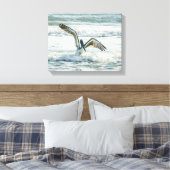 Florida Beach Pelican Canvas Afdruk (Insitu (Slaapkamer))