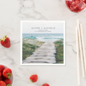 Florida Beach Personalized Wedding Napkins Servet (Insitu)