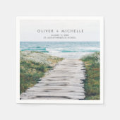 Florida Beach Personalized Wedding Napkins Servet (Voorkant)