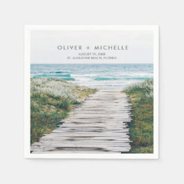 Florida Beach Personalized Wedding Napkins Servet