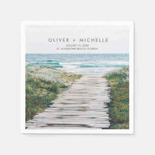 Florida Beach Personalized Wedding Napkins Servet