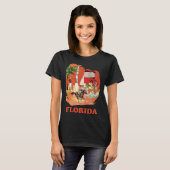 Florida Beach Raket Retro Rood Reizen T-shirt (Voorkant volledig)