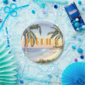 Florida Beach Scene stijl Papieren Bordje (Feest)