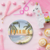 Florida Beach Scene stijl Papieren Bordje (Feest)