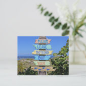 Florida Beach Sign Post Card Briefkaart (Staand voorkant)