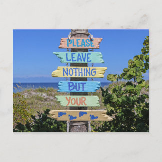 Florida Beach Sign Post Card Briefkaart