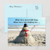 Florida Beach Snowman en Elf Kerstmis Briefkaart (Voorkant / Achterkant)