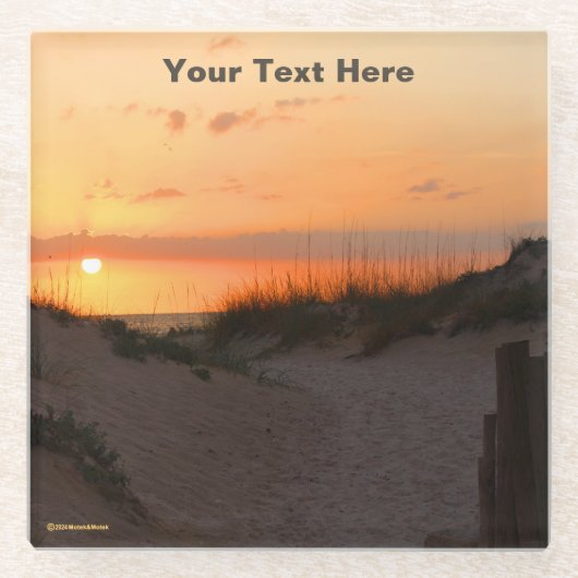 Florida Beach Sunset Glazen Onderzetter (Voorkant)