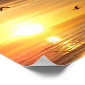 Florida Beach Sunset met vogels Poster (Hoek)