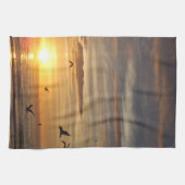 Florida Beach Sunset met vogels Theedoek (Horizontaal)