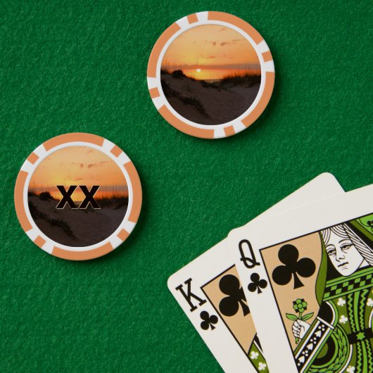 Florida Beach Sunset Poker Chips (Pokertafel (Dubbel))