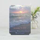 Florida Beach Sunset Save the Date (Staand voorkant)