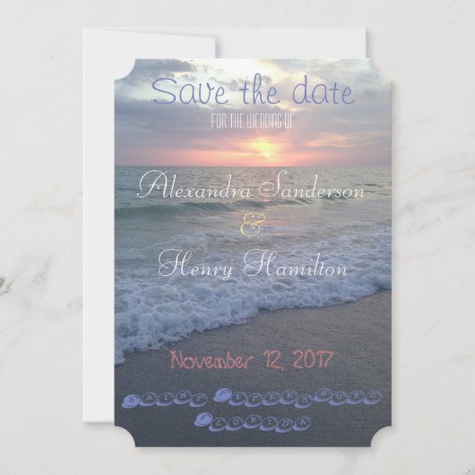 Florida Beach Sunset Save the Date (Voorkant)