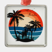 Florida Beach Surfer Zonsondergang - Ornament (Voorkant)