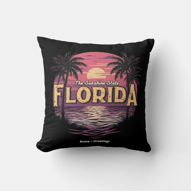 Florida Beach tijdens zonsondergang met uitzicht o Kussen (Voorkant)