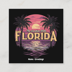 Florida Beach tijdens zonsondergang met uitzicht o Vierkante Visitekaartje