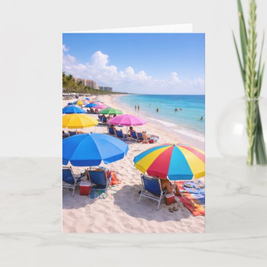Florida Beach Umbrellas Greeting Card Kaart (Voorkant)