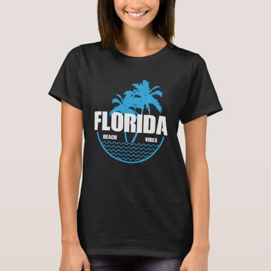 Florida Beach Vibes USA America T-shirt (Voorkant)