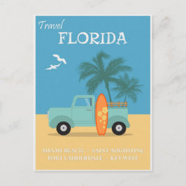 Florida Beach Vintage Travel Poster Briefkaart