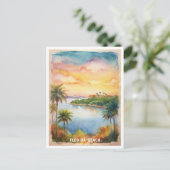 Florida Beach Waterverf schilderij Briefkaart (Staand voorkant)