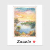 Florida Beach Waterverf schilderij Sticker (Vel)
