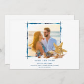 Florida Beach Wedding Photo Save the Date (Voorkant / Achterkant)