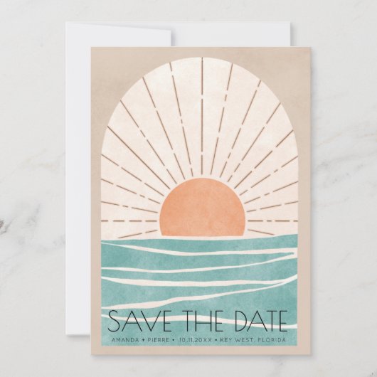 Florida Beach Wedding Photo Save the Date (Voorkant)