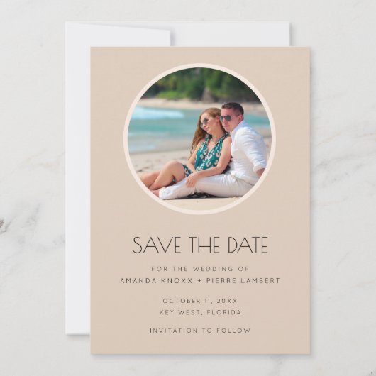 Florida Beach Wedding Photo Save the Date (Achterkant)