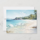 Florida Beach Wedding Photo Save the Date Aankondiging (Voorkant)