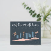 Florida Beach Wedding Save the Date Aankondigingskaart (Staand voorkant)
