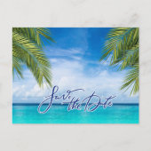 Florida Beach Wedding Save the Date  Aankondigingskaart (Voorkant)