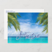 Florida Beach Wedding Save the Date Aankondigingskaart (Voorkant / Achterkant)