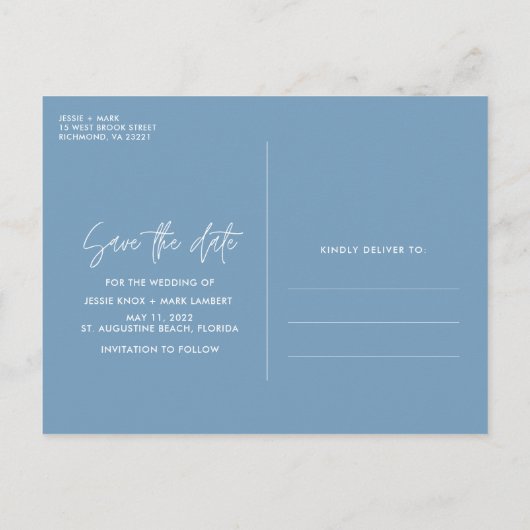 Florida Beach Wedding Save the Date Aankondigingskaart (Achterkant)