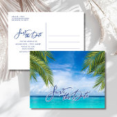 Florida Beach Wedding Save the Date  Aankondigingskaart