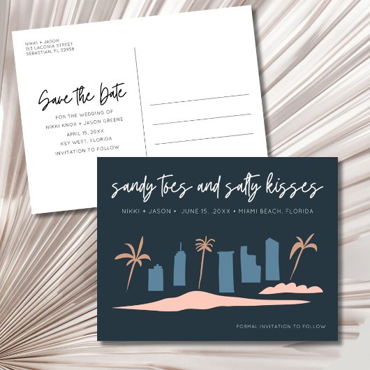 Florida Beach Wedding Save the Date Aankondigingskaart