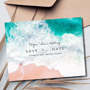Florida Beach Wedding Save the Date Aankondigingskaart
