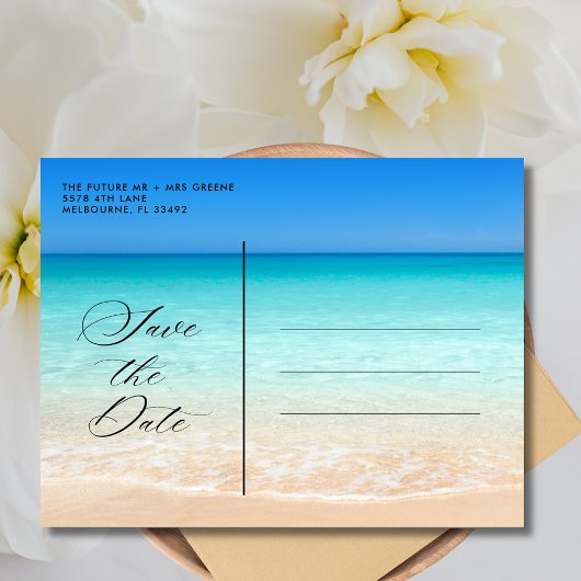 Florida Beach Wedding Save the Date Aankondigingskaart