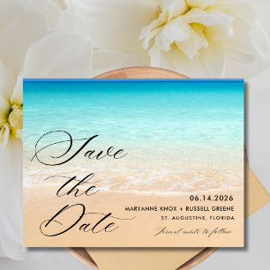 Florida Beach Wedding Save the Date Aankondigingskaart