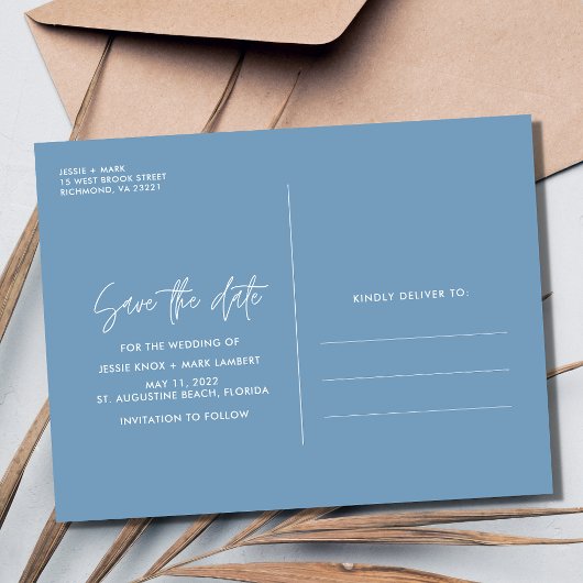 Florida Beach Wedding Save the Date Aankondigingskaart