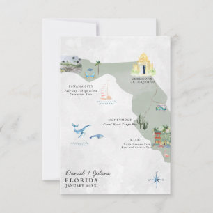 Florida Bestemming Huwelijks Itinerary Kaart