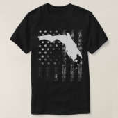 Florida Bigfoot Gift Sasquatch American Flag Silho T-shirt (Design voorkant)