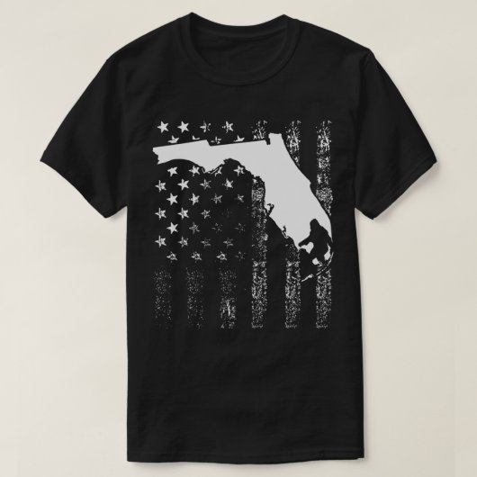 Florida Bigfoot Gift Sasquatch American Flag Silho T-shirt (Design voorkant)