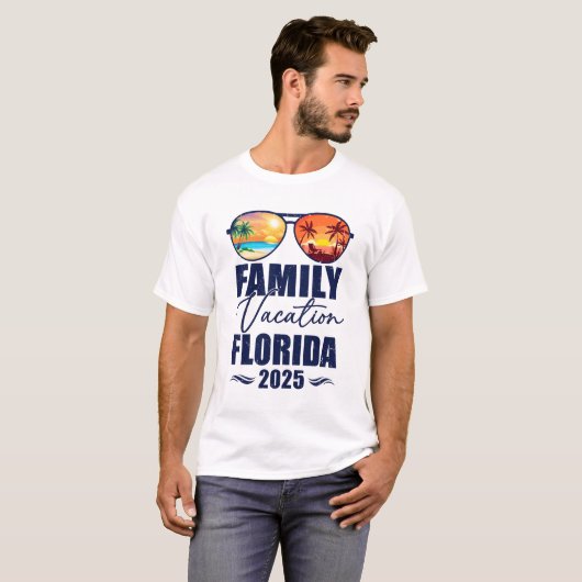 Florida bijpassende familie vakantie 2025 maken me t-shirt (Voorkant volledig)